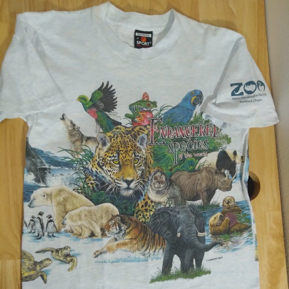DS Vintage Habitat Endangered Species AOP Portland Metro Zoo T-Shirt
